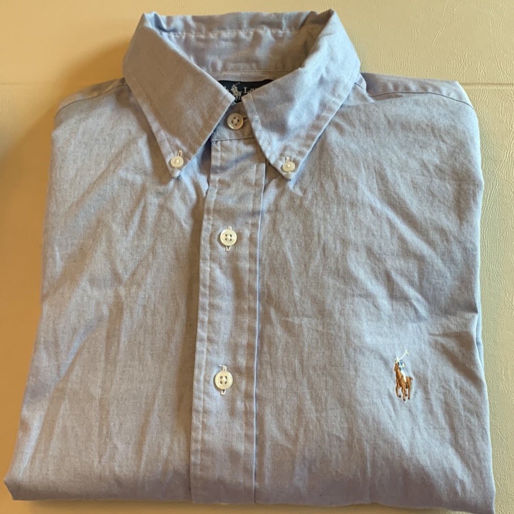 EUC Ralph Lauren Yarmouth 100% Cotton Pinpoint Oxford dress shirt.